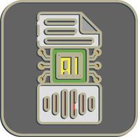 Icon speech to text. Artificial intelligence elements. Icon in embossed style. vector