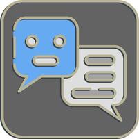 Icon chat bot. Artificial intelligence elements. Icon in embossed style. vector
