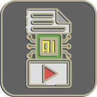 Icon text to . Artificial intelligence elements. Icon in embossed style. vector
