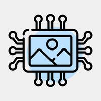 Icon ai image. Artificial intelligence elements. Icon in color spot style. vector