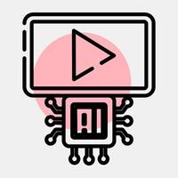 Icon ai . Artificial intelligence elements. Icon in color spot style. vector