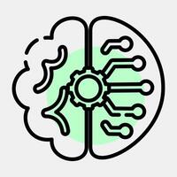 Icon artificial intelligence. Artificial intelligence elements. Icon in color spot style. vector