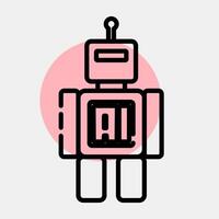 Icon robot. Artificial intelligence elements. Icon in color spot style. vector