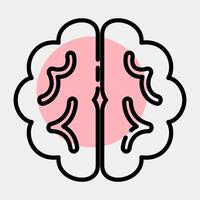 Icon brain. Artificial intelligence elements. Icon in color spot style. vector