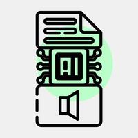 Icon text to sound. Artificial intelligence elements. Icon in color spot style. vector