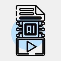 Icon text to . Artificial intelligence elements. Icon in color spot style. vector