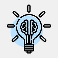 Icon idea. Artificial intelligence elements. Icon in color spot style. vector