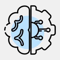 Icon machine learning. Artificial intelligence elements. Icon in color spot style. vector