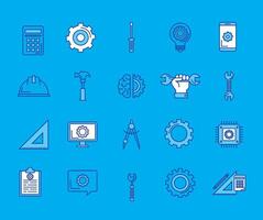 the new New Machine parts gears different mechanism illustration. Robotic auto construction elements construction. Technical gears, pinion, adapter, shaft, joints vector