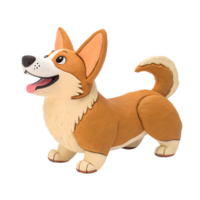 a clay Pekingese, sitting isolated on a transparent background png