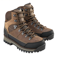 Icon 3d render style, A pair of rugged hiking boots isolated on a transparent background png