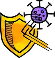 Hand drawn herd immunity concept icon watercolor illustration vector