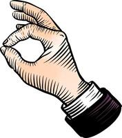 Okay gesture using thumb and index finger watercolor illustration vector