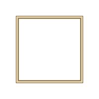 Square gold frame. Isolated luxury square golden border. Gold square frame mockup design element. vector