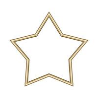 Star gold frame. Isolated luxury five pointed star golden border. Gold star frame mockup design element. vector