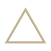Triangle gold frame. Isolated luxury triangle golden border. Gold triangle frame mockup design element. vector