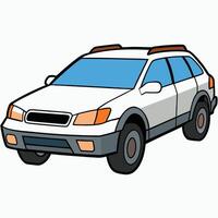 White Background with Car in Line Art vector