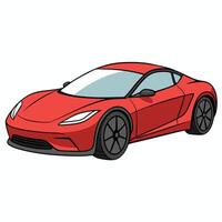 Simple Car on White Background in Style vector
