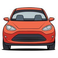 Isolated Car with Line Art on White Background vector