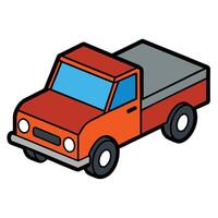 Car with Line Art on Plain Background vector