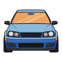Simple Car on Plain White Background vector