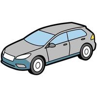 Isolated Car with Line Art and White Background vector