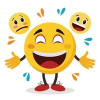 emoticion of happy yellow emoticion illustration vector