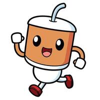 a cartoon character running with a drink in his hand vector