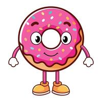 a cartoon donut character with arm vector