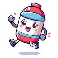 cartoon character running with a bottle of water vector