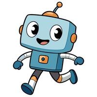 robot running with his arms outstretched vector