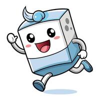 a cartoon robot running with a smile on its face vector