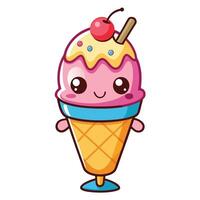 a cartoon ice cream cone with vector