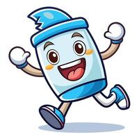 cartoon character running with a blue cap on his head vector