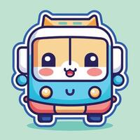 a cute cartoon bus with a smile on its face vector