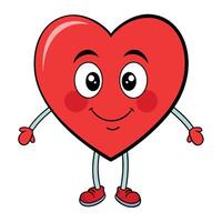 heart character with arms and legs standing vector