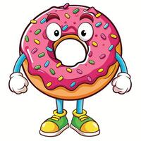 donut character with arms and vector