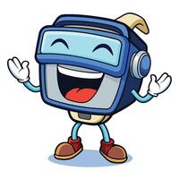 cartoon robot character with a happy face and arms vector