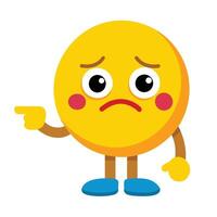 emoticon sad emoticon character with sad face and sad expression illustration vector