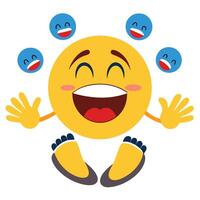 a smiling emoticion with many faces vector