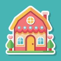 a cartoon house with a window and vector