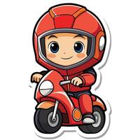 boy riding a motorcycle vector