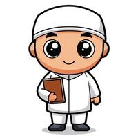 cartoon muslim boy vector