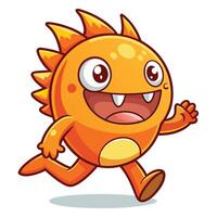a cartoon monster running with its vector