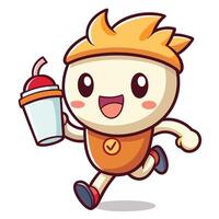 a cartoon character running white background vector
