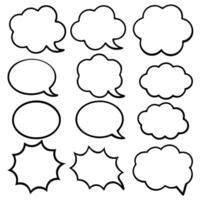 a set of speech bubbles with white background vector