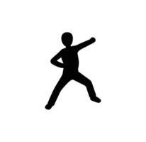 A man karate black silhouette icon vector