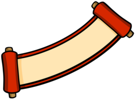 cartoon scroll with scroll on transparent background png