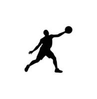 Basket ball player black silhouette design vector