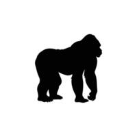 Fearless Gorilla Shape black and white background vector